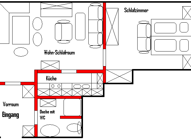 Grundriss der Ferienwohnung