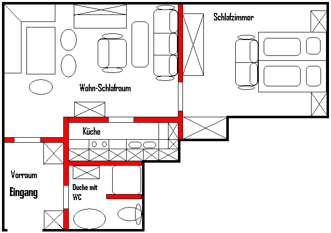 Grundriss der Ferienwohnung